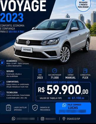 VOLKSWAGEN VOYAGE 1.0 12V MPI TOTALFLEX 4P MANUAL VOLKSWAGEN VOYAGE 1.0 12V MPI TOTALFLEX 4P MANUAL